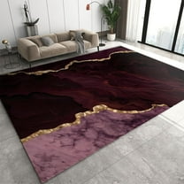 Purple Marble Area Rug, Modern Gold Foil Texture Washable Rugs, with Anti-Slip Easy Clean Carpet for Living Room Bedroom Kitchen Dining Room Home Office 2' x 3'