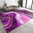 thumbnail image 1 of Purple Marble Area Rugs, 3D Gold Channel Print Rug, Easy Clean Carpet Washable Indoor Non-Slip Rug For Boys And Girls Nursery Bed Living Room Carpets Nursery Decor 4x5ft, 1 of 6