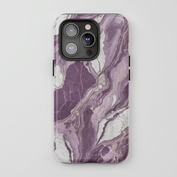 Purple Marble Design For All iPhone Series Tough Phone Case Stone Pattern