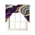 thumbnail image 1 of Purple Marble Kitchen Swag Valances for Windows, Grey Gold Texture Vintage Farmhouse Art Swag Valances Curtains for Living Room, Rod Pocket Window Treatments for Bathroom, Bedroom, Cafe, 56"x36", 1 of 6