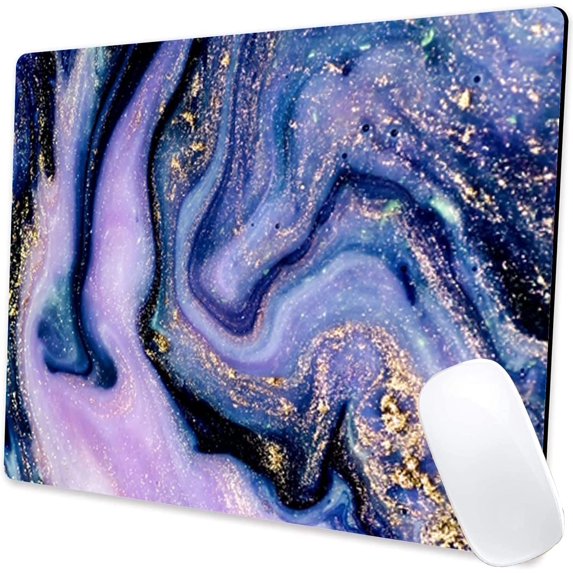 Purple Marble Mouse Pad, Gaming Mouse Mat Square Waterproof Mouse Pad Non-Slip Rubber Base MousePads for Office Home Laptop Travel, 9.5"x7.9"x0.12" Inch