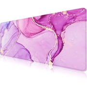 Purple Marble Mouse Pad XXL Large Mouse Pad for Desk 35x15.7x0.12 inch Desk Mat Gaming Mouse Pad Purple