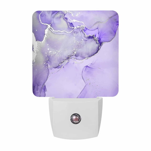 Purple Marble Plug-in LED Night Lights Abstract Waves Cloud Auto Dusk-to-Dawn Sensor for Bedroom, Bathroom, Kitchen, Nursery, Hallway, Stairs, Wall Home Decor