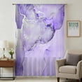 thumbnail image 1 of Purple Marble Sheer Curtains 84 Inches Long, Modern Abstract Waves Silvery Farmhouse Light Filering Curtains, Breathable Simi Curtain Privacy Drapes for Living Room Bedroom Window Treatment, 1 of 9