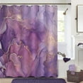 thumbnail image 1 of Purple Marble Shower Curtain, Abstract Lavender Gold Fabric Shower Curtains for Bathroom, Modern Elegant Ombre Watercolor Ink Art Decor Bathroom Curtains Shower Set with Hooks, 72 x 72, 1 of 6