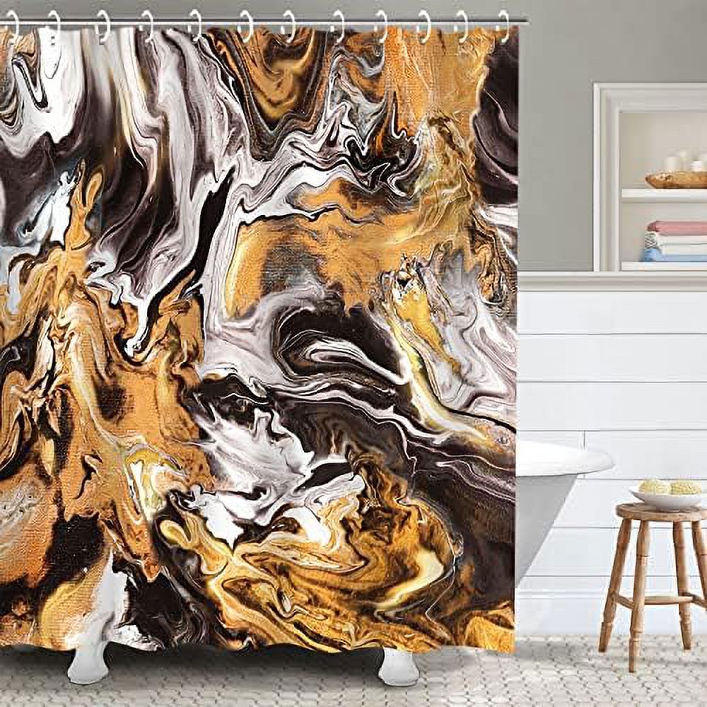 Purple Marble Shower Curtain Blue Abstract Bathroom Curtain Colorful