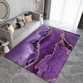 thumbnail image 1 of Purple Marble Texture Area Rug, Luxurious Geometric Gold Stripes Living Room Rugs, With Anti-Slip Easy Clean Carpet For Living Room Bedroom Kitchen Dining Room Home Office 5 x 8ft, 1 of 6