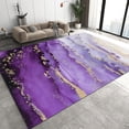thumbnail image 1 of Purple Marble Texture Area Rug, Luxurious Golden Texture Living Room Rugs, Soft Low Pile Outdoor Door Carpet, Dining Room Kitchen Bathroom Non-Slip Washable Rugs 4 x 5ft, 1 of 6