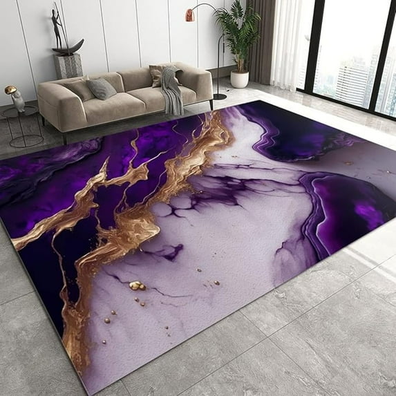 Purple Marble Texture Area Rugs, Nordic Gradient Color Fluid Art Living Room Carpet, Carpet Mat Pattern Clear Comfortable Feet Apply To Door Mats Porch Hotels Entrance Door 2x3ft
