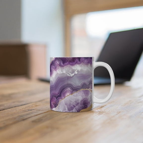 Purple Marbled Coffee Cup, Purple Agate Ceramic Mug, Purple Geode Tea Cup, Geology Mug, Elegant Modern Mug, Ametht Mug, Glam Mug.