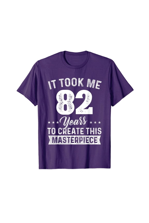 Purple Masterpiece 82nd Birthday T-Shirt for Celebrating 82 Years of Life