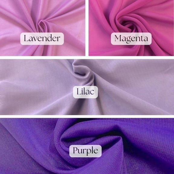 Purple Matte Chiffon Fabric by the Yard, 58/60" Wide Soft Sheer Polyester Material for Dresses, Bridal Gowns, Robes, Sewing & Home Décor – Valentina Textile Inc
