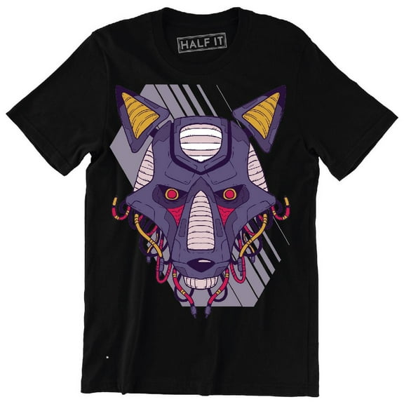 Purple Mechanical Dog That Seems Angry With Red Eyes Men's T-Shirt