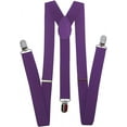 thumbnail image 1 of Purple Mens Womens Adjustable Elastic Y Back Style Suspenders Party Wedding Prom, 1 of 1