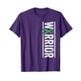 thumbnail image 1 of Purple Mental Health Warrior T-Shirt with Distressed White Font and Green Ribbon Design for Awareness, 1 of 5