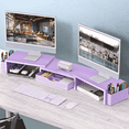 thumbnail image 1 of Wuxiuli Purple Metal Dual Monitor Stand Riser Desk Shelf for Computer 1pack, 1 of 7