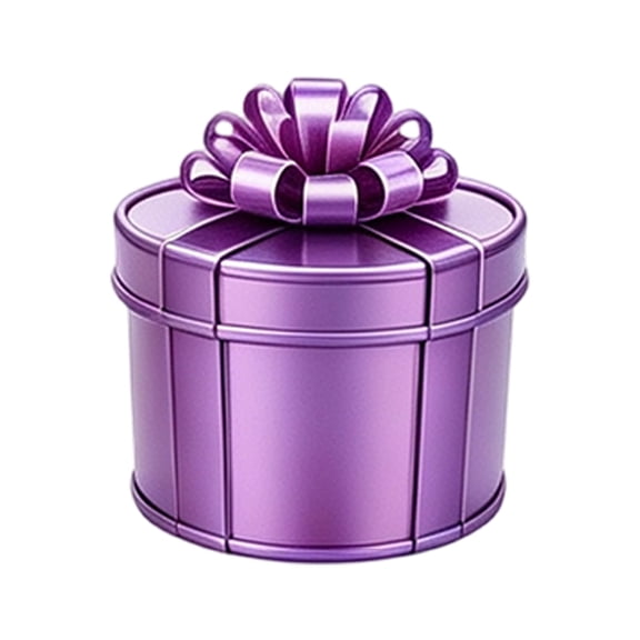 Purple Metal Round Decorative Gift Box 9 Layer Nesting Christmas Storage Set for Holiday Party Treats and Keepsakes