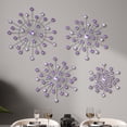 thumbnail image 1 of Purple Metal Starburst Wall Sculpture Set of 4 for Living Room Bedroom Entryway, 1 of 7
