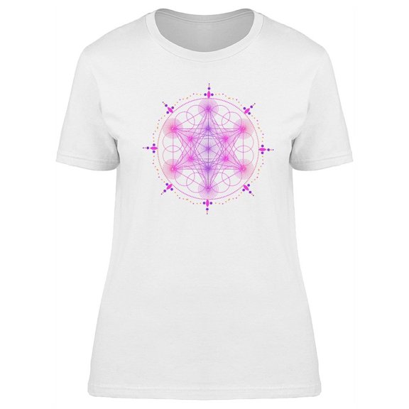Purple Metatrons Cube T-Shirt Women -Image by Shutterstock, Female x-Large