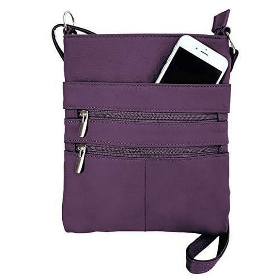 Purple Mini Body Purse Multi Pocket Cross Body Handbag Adjustable Shoulder Strap Designed in the U.S.A.