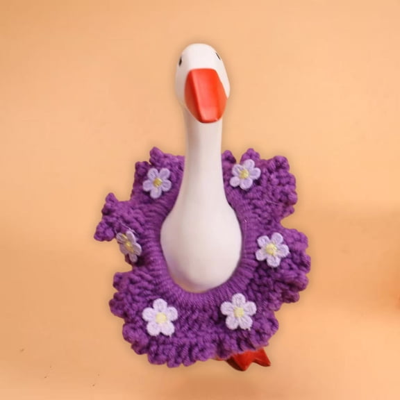 Purple Mini Goose Figurine, Adorable Desk Decor for Office & Home, Whimsical Gothic Ornament for Shelf, Desk, Dorm Room & Party Favor