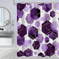 thumbnail image 1 of Purple Modern Shower Curtain for Bathroom, Geometric Art Decor Waterproof Bath Curtain, Abstract Fabric Shower Curtain Sets for Home Decor, 72x72 Inch, 1 of 6