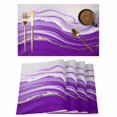 thumbnail image 1 of Purple Modern Wavers Placemats Set of 4, Abstract Water Ripple Fluid Art Placemats for Dining Table, Place Mats for Kitchen Tabletop, Waterproof Wipeable Dining Table Mats Set, 1 of 9