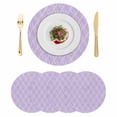 thumbnail image 1 of Purple Moire Waves Round 15 Inch Placemats Set of 4, Modern Abstract Art Geometric HeatResistant Non Slip Place Mats for Dining Table, Wipeable Braided Kitchen Table Mats for Housewarming, 1 of 9