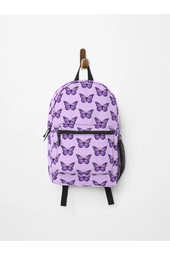 Purple Monarch Butterfly Backpack, Back To School Backpack
