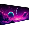 thumbnail image 1 of Purple Moon Gaming Mouse Pad Pink Sky Sea Clouds Fog Mountains Extended Gaming Mouse Pad Mat with Stitched Edge Non-Slip Base Big Mouse Pad 31.5"x11.8" Office Computer Keyboard Laptop Home, 1 of 6