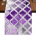thumbnail image 1 of Purple Morocco 70 Inch Table Runner, Rustic Country Smear Street Mottled Art Farmhouse Dresser Scarf Cotton & Linen Tablerunner for Dining/Kitchen Island/Holiday Party Décor 13" x 70", 1 of 9