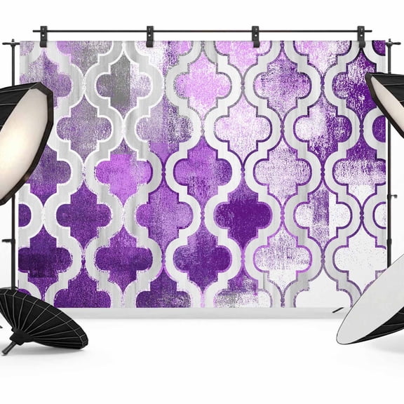 Purple Morocco Backdrop for Photography,Fabric Photo Background Backdrop,Rustic Country Smear Street Mottled Art Photo Booth Background for Portrait Photoshoot Video Wedding Studio Banner 12x8ft