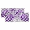thumbnail image 1 of Purple Morocco Curtain Valances for Windows, Kitchen Valance Window Treatments Panel 2 Pack, Rustic Country Smear Street Mottled Art Rod Pocket Short Curtains for Bathroom Bedroom 42 x 12 Inch, 1 of 8