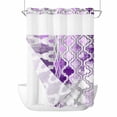 thumbnail image 1 of Purple Morocco No Hook Shower Curtain Waterproof,Bathroom Curtains with Snap in Liners and See Through Top Window,Rustic Country Smear Street Mottled Art Hotel Style Bathtub Curtains Shower 72"Wx84"L, 1 of 8
