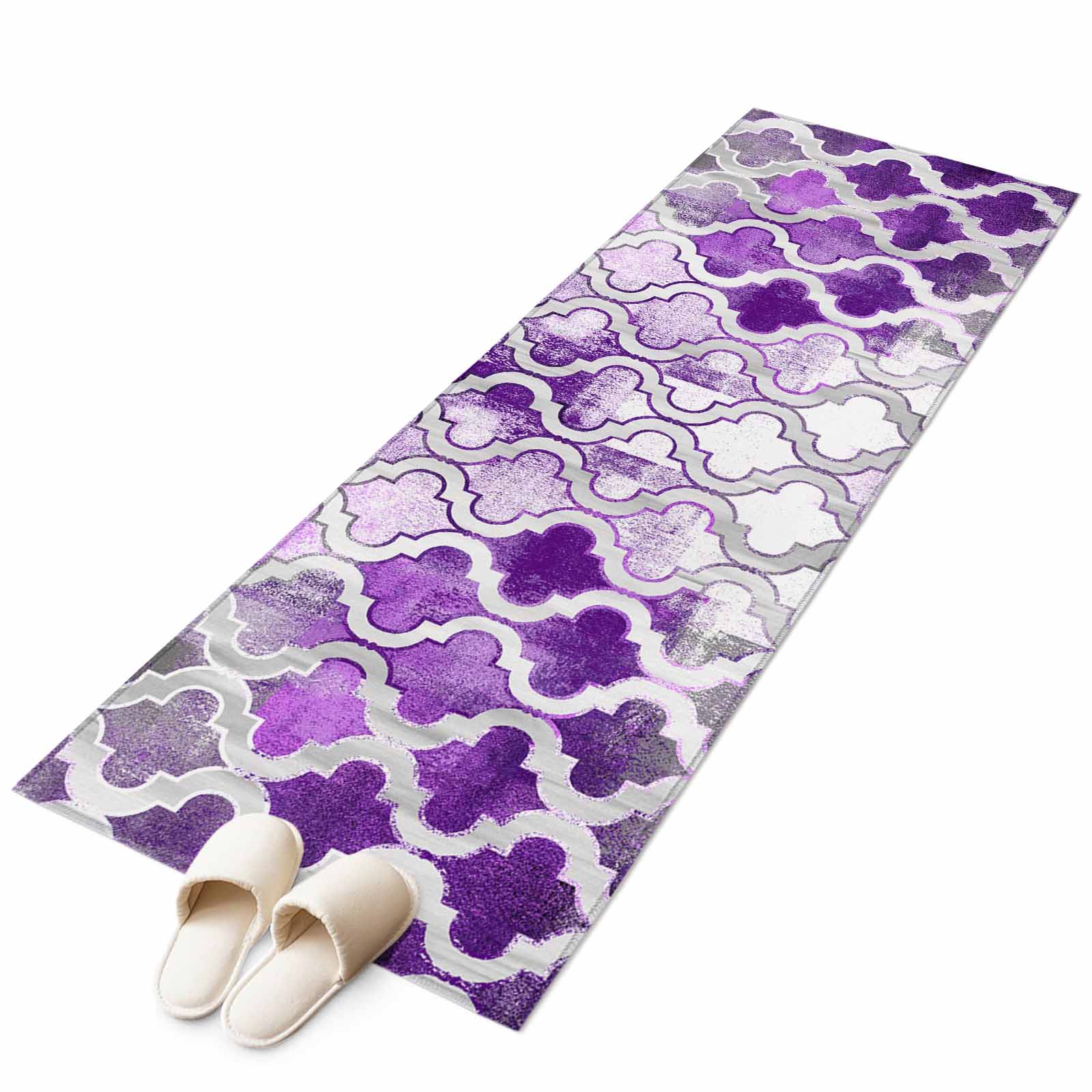 Purple Morocco Runner Rug 2x6 FT,Non Slip Hallway Carpet,Rustic Country ...