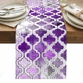 thumbnail image 1 of Purple Morocco Table Runner - 70 Inch Long, Kitchen Dining Table Runner Dresser Scarves, Rustic Country Smear Street Mottled Art Farmhouse Decor for Coffee Tables Wedding Party Banquet, 1 of 8