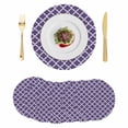 thumbnail image 1 of Purple Moroccon Round 13 Inch Placemats Set of 6, Country Chic Ethnic Minimalist Motifs HeatResistant Non Slip Place Mats for Dining Table, Wipeable Braided Kitchen Table Mats for Housewarming, 1 of 9