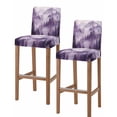 thumbnail image 1 of Purple Mountain Bar Stool Covers Set of 2, Misty Forest Nature Woodland Pine Tree Landscape Stretch Bar Chair Covers with Backs, Removable Pub Counter Height Chair Cover for Kitchen Dining Room Cafe, 1 of 7