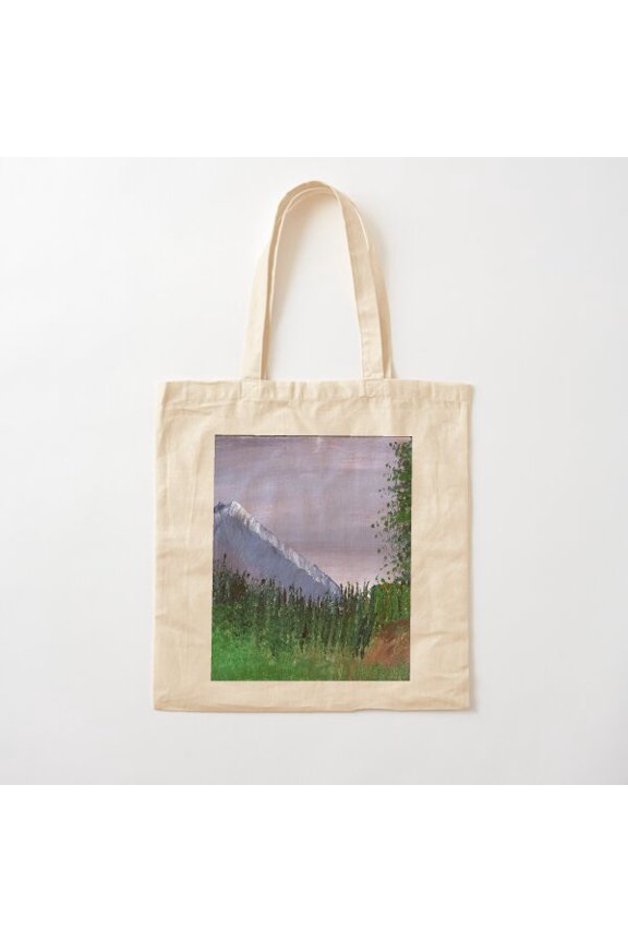 Purple Mountain Style 002 Canvas Tote Bags, Reusable Shopping Bag