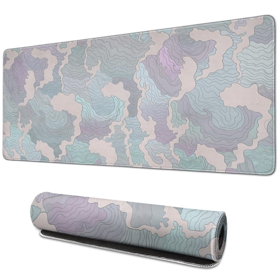 Purple Mountain Type Waves desk Mouse Padwaterproofno Slip for Office Home Work GamingmousematRubber Base Mousepad with Stitched Edges 31.5x11.8inches