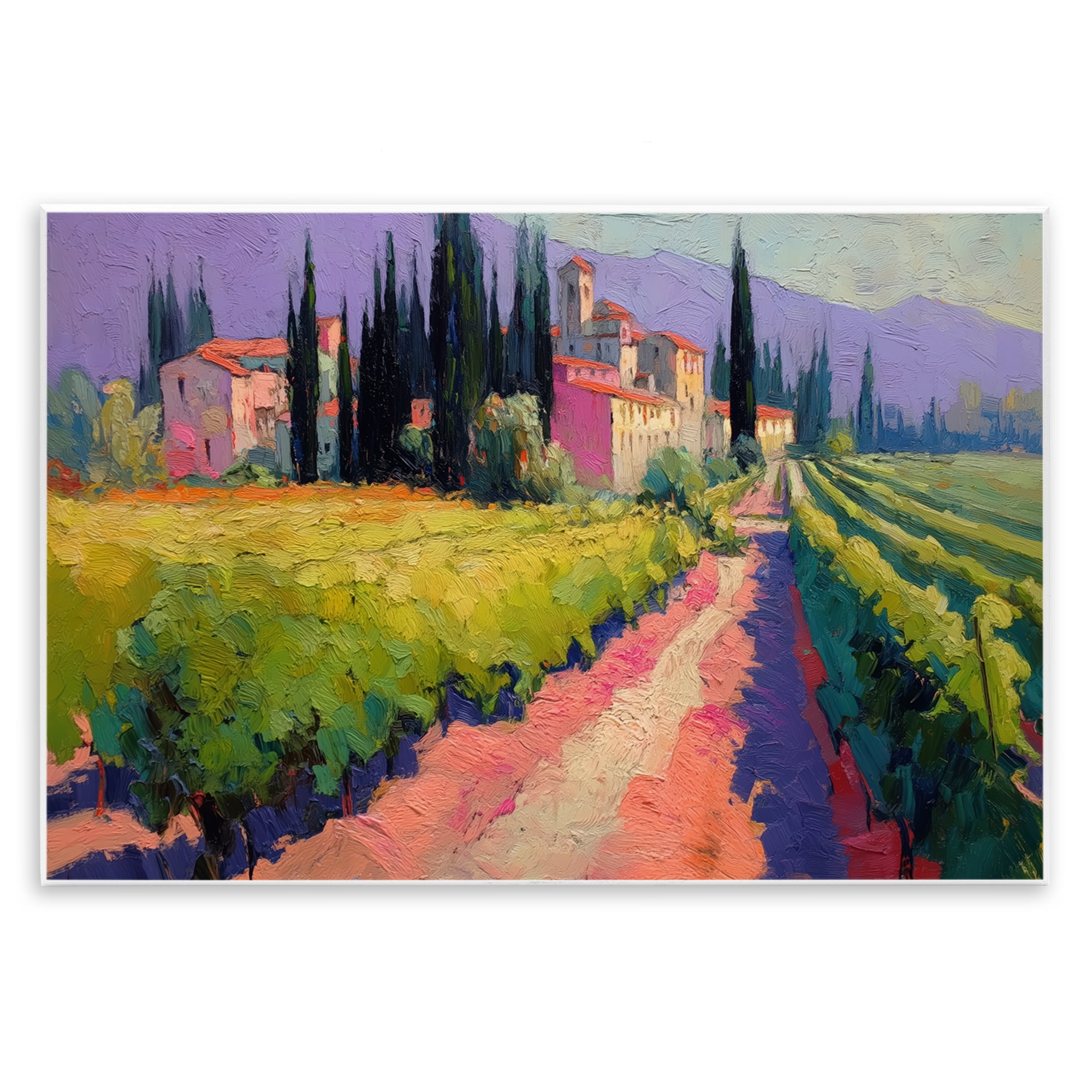 Purple Mountains Village Wall Plaque Art, design by Annabelle Hall