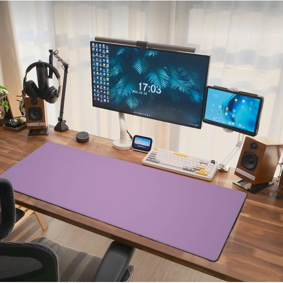 Purple Mouse Pad Extended Large Gaming Lavender Mousepad XL Big Long Oversized Desk Mat Stitched Edges 31.5 X 11.8 Inch for Home Office