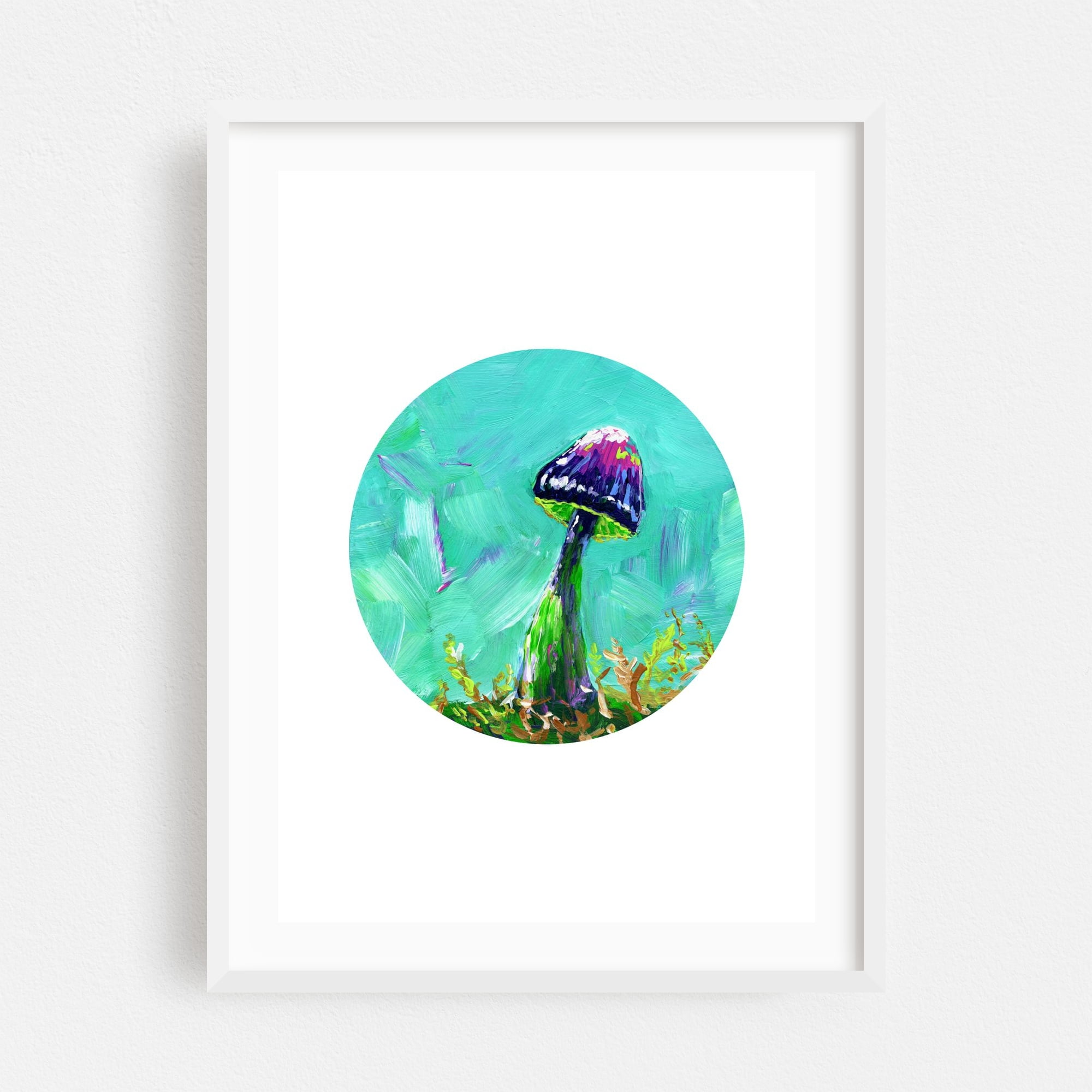 Purple Mushroom 02 - Painting Psychedelic Surrealism Modern Art