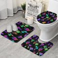 thumbnail image 1 of Purple Mushroom Star Black Pattern Bathroom Rugs Sets 3 Piece,Toilet Cover Set,Absorbent Non Slip Bathroom Mats Sets with U-Shaped Contour Rug Toilet Rug Set, 1 of 5