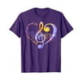 thumbnail image 1 of Purple Musical Heart Design T-Shirt for Music Teachers and Enthusiasts, 1 of 5