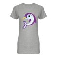 thumbnail image 1 of Purple Narwhal Shaped T-Shirt Women -Image by Shutterstock, Female XX-Large, 1 of 2