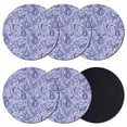 thumbnail image 1 of Purple Navy Blue Coasters Set of 6, Absorbent Coasters for Drinks, Retro Botanical Abstract Art Coaster for Desk Coffee Table Protection, Home Decor House Warming Gifts 4", 1 of 8