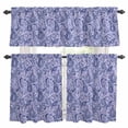 thumbnail image 1 of Purple Navy Blue Kitchen Curtains Sets for Windows 36 Inch Length, Retro Botanical Abstract Art Rod Pocket Window Treatments Tier Curtains and Valances Set for Bedroom/Bathroom, 1 of 8