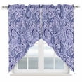 thumbnail image 1 of Purple Navy Blue Swag Valances for Windows, Kitchen Curtains 36 Inch Length 2 Panels Set, Retro Botanical Abstract Art Short Curtains for Small Windows Rod Pocket Cafe Curtains Drapes 28"x36", 1 of 8