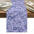 thumbnail image 1 of Purple Navy Blue Table Runner - 120 Inch Long, Kitchen Dining Table Runner Dresser Scarves, Retro Botanical Abstract Art Farmhouse Decor for Coffee Tables Wedding Party Banquet, 1 of 8